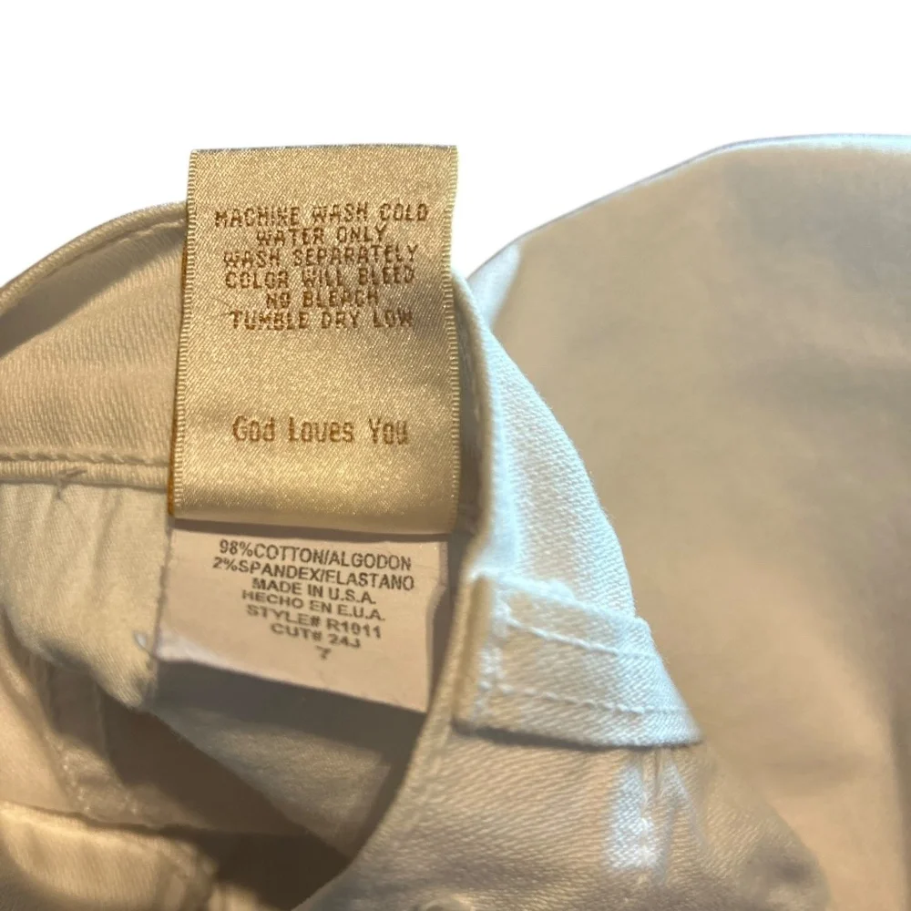 Flying Monkey Low Rise Straight Leg Jeans - White - Size 28 - Picture 5 of 5